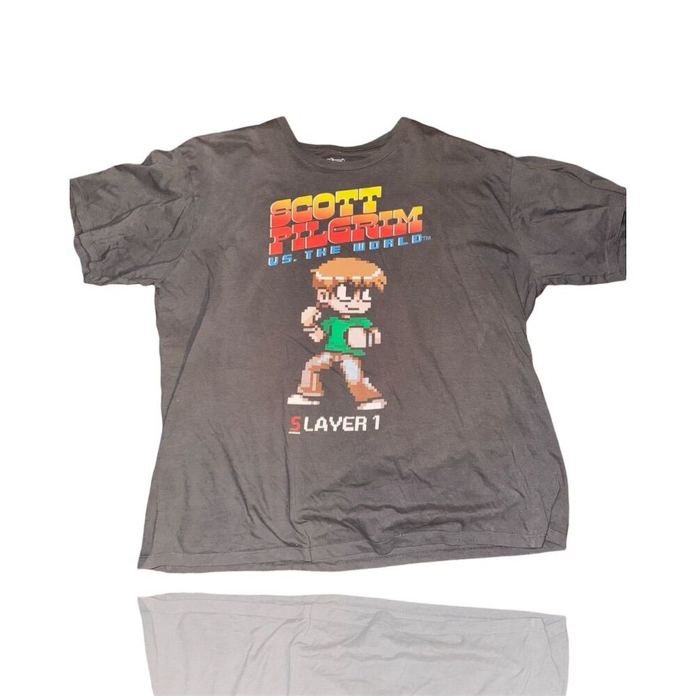 Scott Pilgrim Slayer 1 Vintage Graphic T-Shirt Gray Unisex 2XL